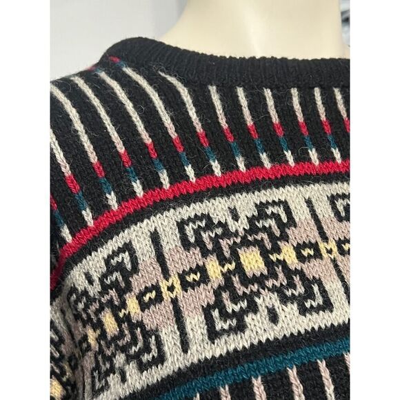 Vintage Limited Express Sweater Womens Medium Wool Striped Design Hong Kong  M - Picture 3 of 6